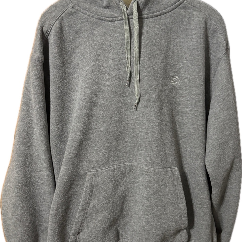 Vintage 90s Starter Mens Size XL Faded Blank Hoodie Sweatshirt Heather Gray